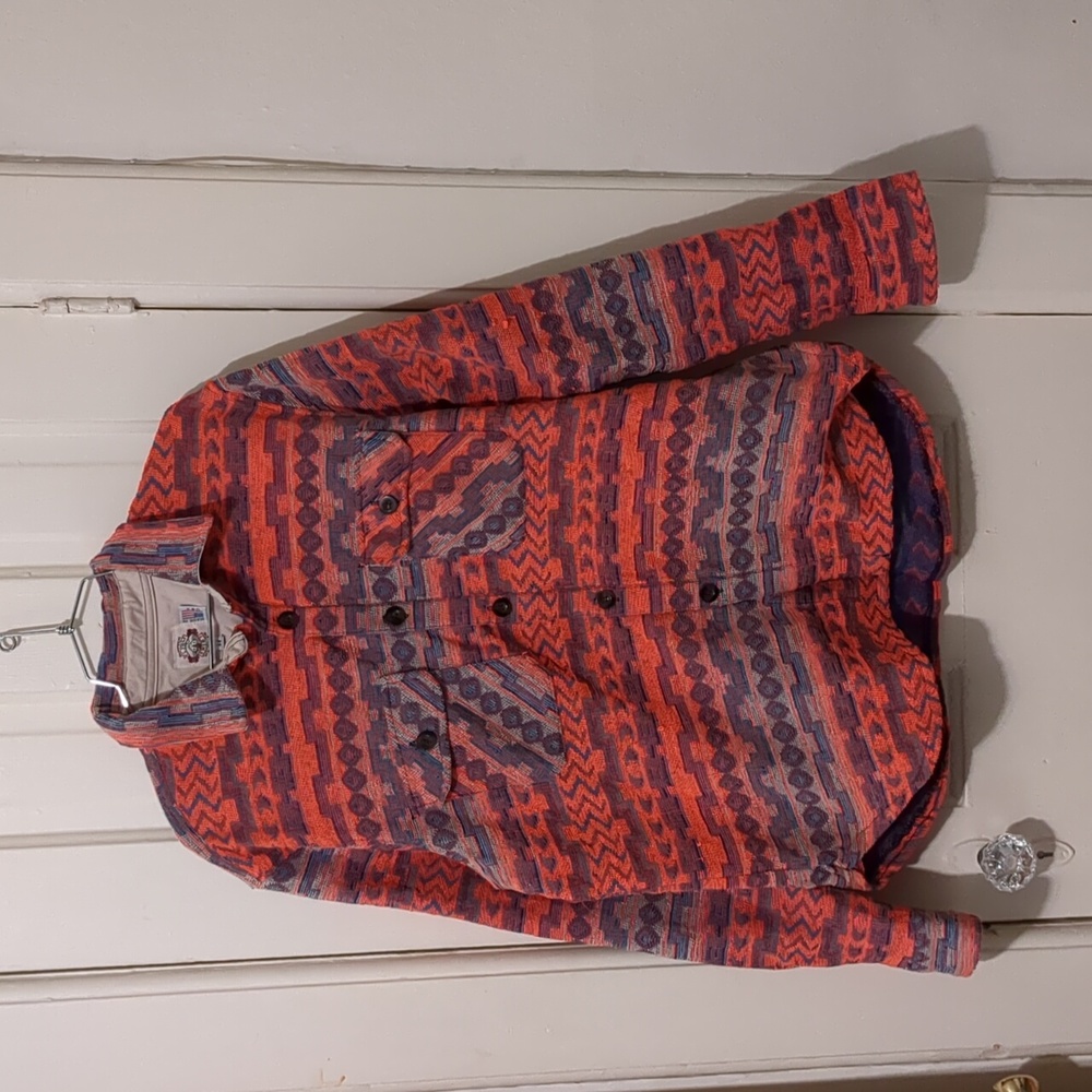 Old El Paso Shirt Works Made in USA Aztec Long Sleeve Size M